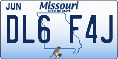 MO license plate DL6F4J