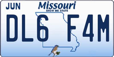 MO license plate DL6F4M