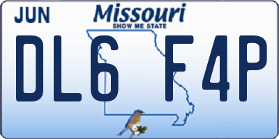 MO license plate DL6F4P