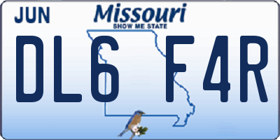 MO license plate DL6F4R