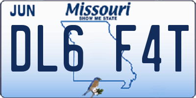 MO license plate DL6F4T