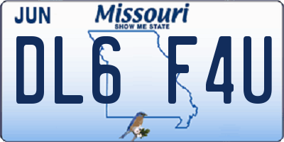 MO license plate DL6F4U