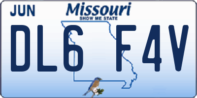 MO license plate DL6F4V