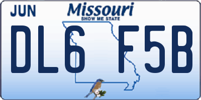 MO license plate DL6F5B