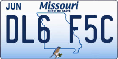 MO license plate DL6F5C