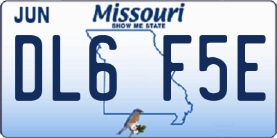 MO license plate DL6F5E