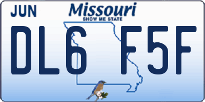 MO license plate DL6F5F