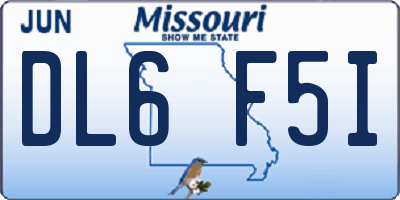 MO license plate DL6F5I