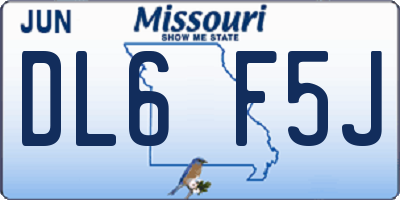 MO license plate DL6F5J