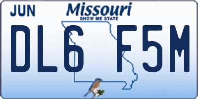 MO license plate DL6F5M
