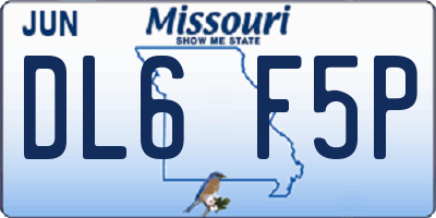 MO license plate DL6F5P