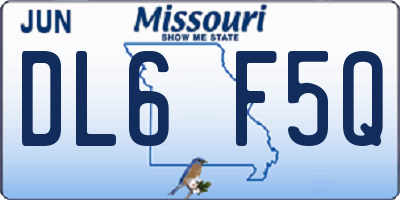 MO license plate DL6F5Q