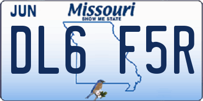 MO license plate DL6F5R