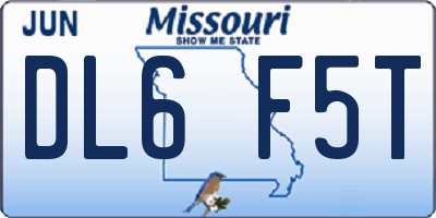 MO license plate DL6F5T