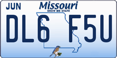 MO license plate DL6F5U
