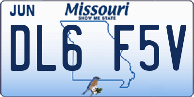 MO license plate DL6F5V