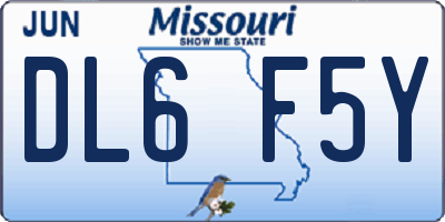 MO license plate DL6F5Y