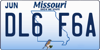 MO license plate DL6F6A