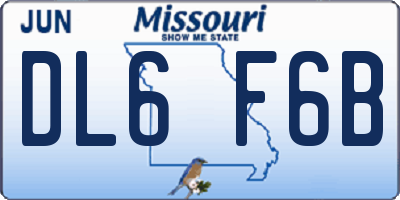 MO license plate DL6F6B