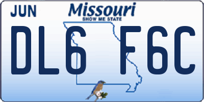 MO license plate DL6F6C