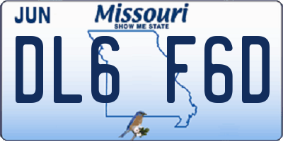 MO license plate DL6F6D