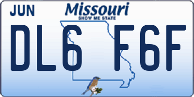 MO license plate DL6F6F