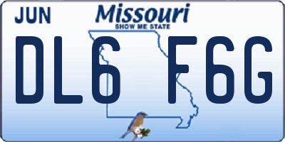 MO license plate DL6F6G