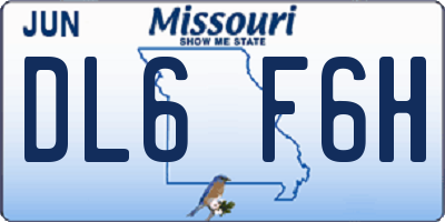 MO license plate DL6F6H