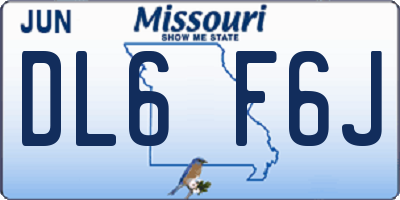 MO license plate DL6F6J