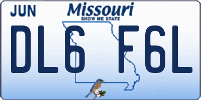 MO license plate DL6F6L