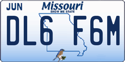 MO license plate DL6F6M