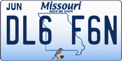 MO license plate DL6F6N