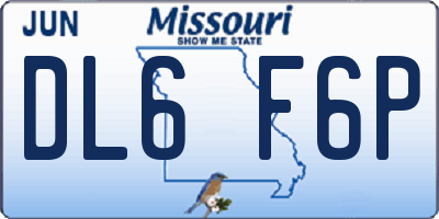 MO license plate DL6F6P