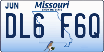 MO license plate DL6F6Q