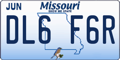 MO license plate DL6F6R
