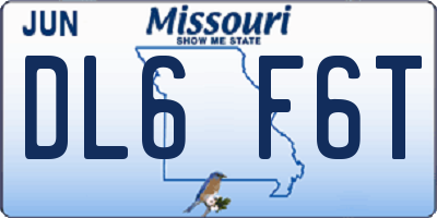 MO license plate DL6F6T