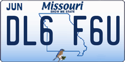 MO license plate DL6F6U