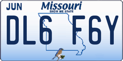 MO license plate DL6F6Y