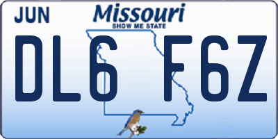 MO license plate DL6F6Z