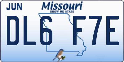 MO license plate DL6F7E