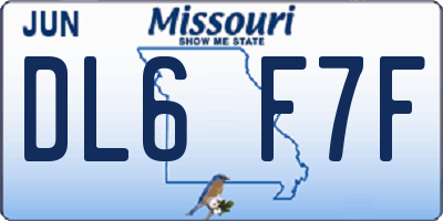 MO license plate DL6F7F