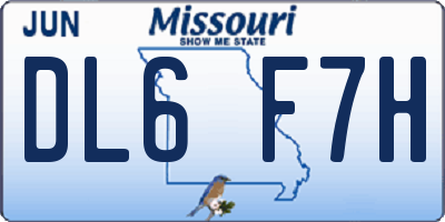 MO license plate DL6F7H
