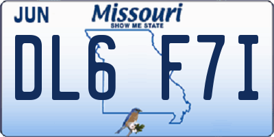 MO license plate DL6F7I