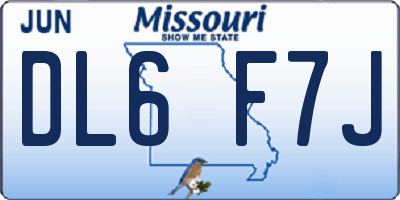 MO license plate DL6F7J