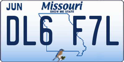 MO license plate DL6F7L