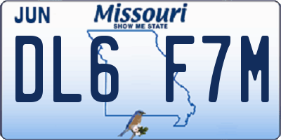 MO license plate DL6F7M
