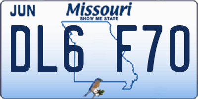 MO license plate DL6F7O