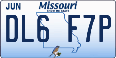 MO license plate DL6F7P