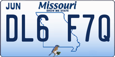 MO license plate DL6F7Q