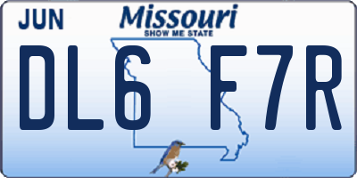 MO license plate DL6F7R